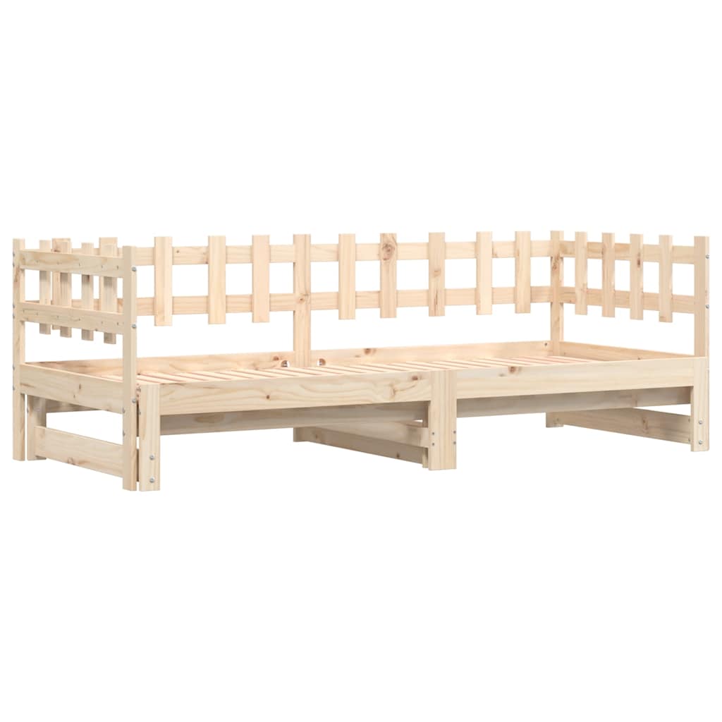 vidaXL Pull-out Day Bed without Mattress  2x(90x200) cm Solid Wood