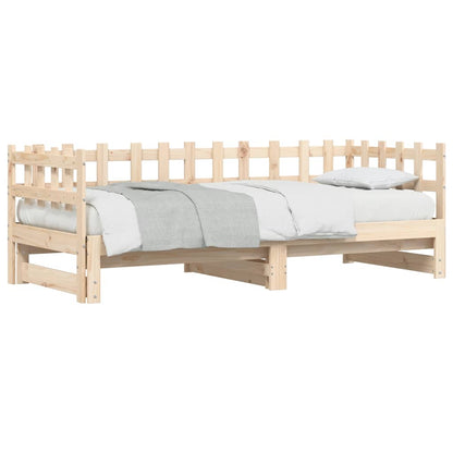 vidaXL Pull-out Day Bed without Mattress  2x(90x200) cm Solid Wood