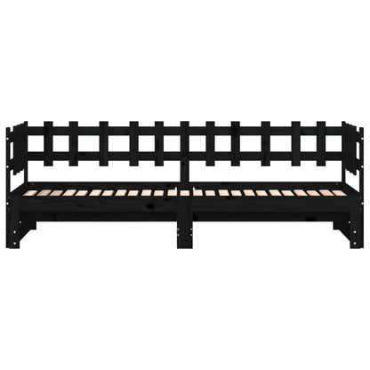 vidaXL Pull-out Day Bed without Mattress Black 2x(90x190) cm Solid Wood