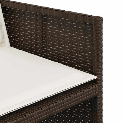 vidaXL Garden Chairs with Cushions 4 pcs Brown Poly Rattan