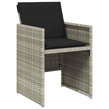 vidaXL Garden Chairs with Cushions 4 pcs Light Grey Poly Rattan