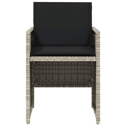 vidaXL Garden Chairs with Cushions 4 pcs Light Grey Poly Rattan
