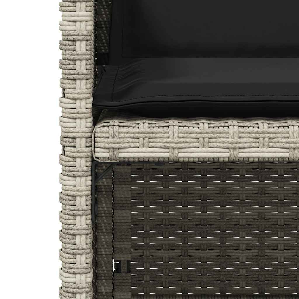 vidaXL Garden Chairs with Cushions 4 pcs Light Grey Poly Rattan