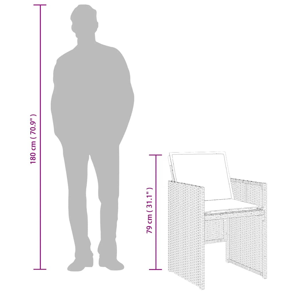 vidaXL Garden Chair | Set of 4 | Mix Beige, Light Grey