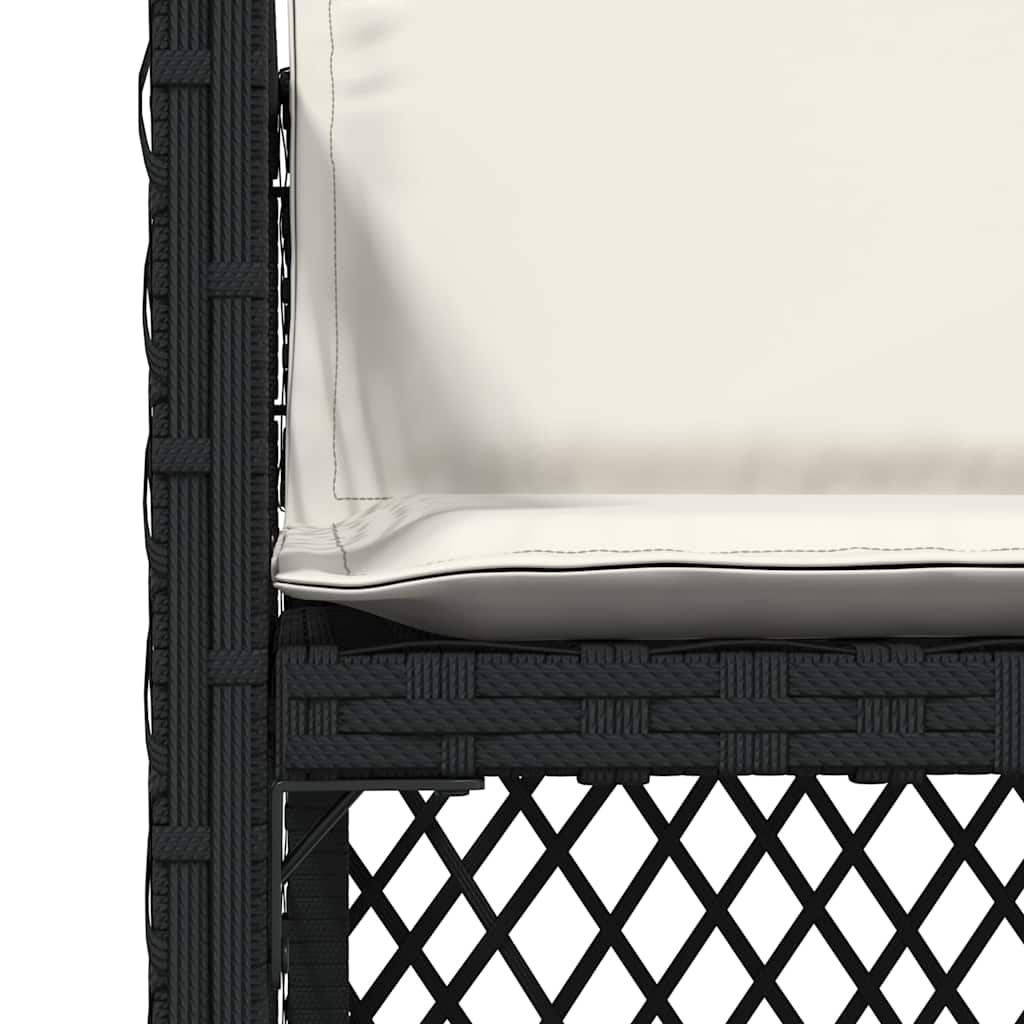 vidaXL Garden Chairs with Cushions 4 pcs Black Poly Rattan