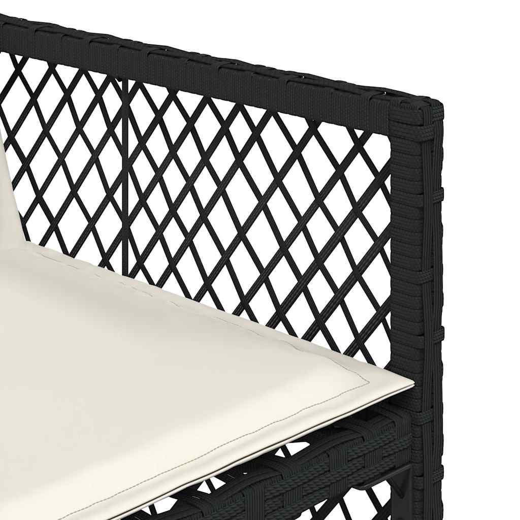 vidaXL Garden Chairs with Cushions 4 pcs Black Poly Rattan