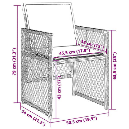 vidaXL Garden Chairs with Cushions 4 pcs Black Poly Rattan