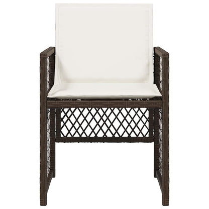 vidaXL Garden Chairs with Cushions 4 pcs Brown Poly Rattan