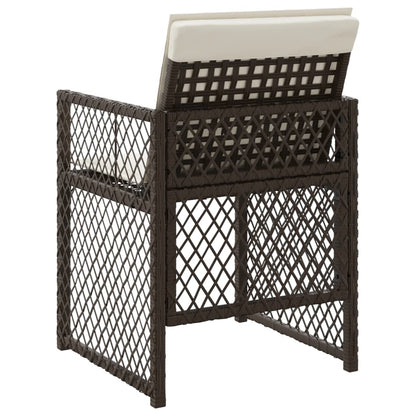 vidaXL Garden Chairs with Cushions 4 pcs Brown Poly Rattan