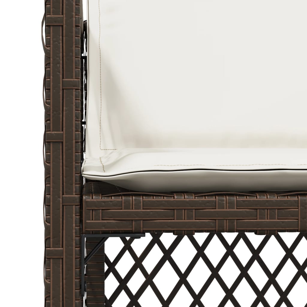 vidaXL Garden Chairs with Cushions 4 pcs Brown Poly Rattan