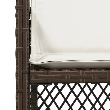 vidaXL Garden Chairs with Cushions 4 pcs Brown Poly Rattan