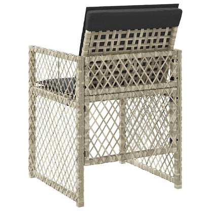 vidaXL Garden Chairs with Cushions 4 pcs Light Grey Poly Rattan