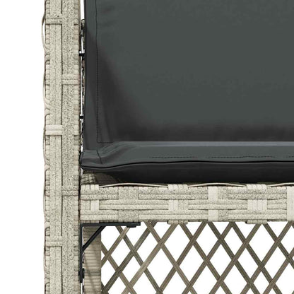 vidaXL Garden Chairs with Cushions 4 pcs Light Grey Poly Rattan