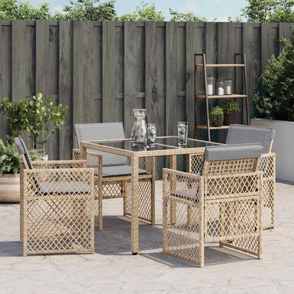 vidaXL Garden Chairs with Cushions 4 pcs Mix Beige Poly Rattan