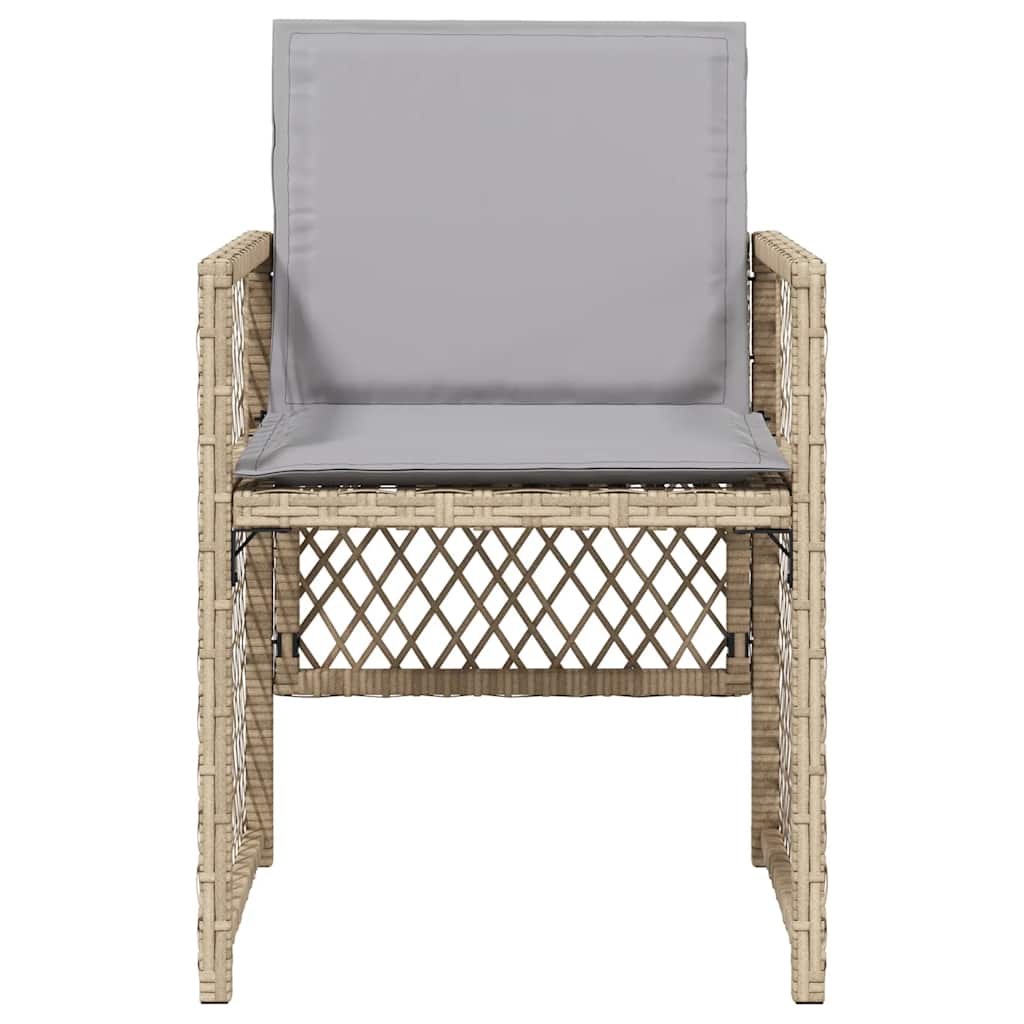 vidaXL Garden Chairs with Cushions 4 pcs Mix Beige Poly Rattan