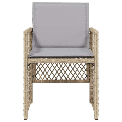 vidaXL Garden Chairs with Cushions 4 pcs Mix Beige Poly Rattan