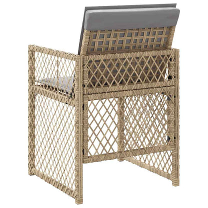 vidaXL Garden Chairs with Cushions 4 pcs Mix Beige Poly Rattan