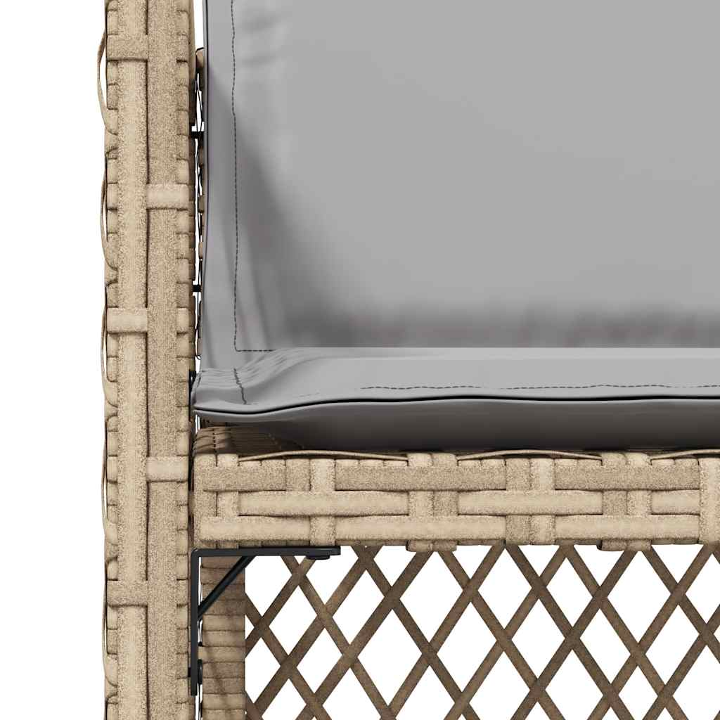 vidaXL Garden Chairs with Cushions 4 pcs Mix Beige Poly Rattan