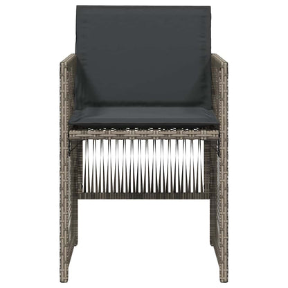 vidaXL Garden Chairs with Cushions 4 pcs Grey Poly Rattan