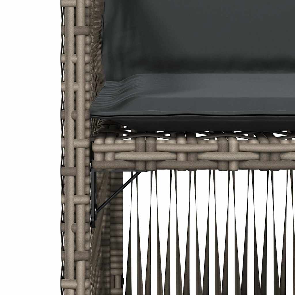 vidaXL Garden Chairs with Cushions 4 pcs Grey Poly Rattan