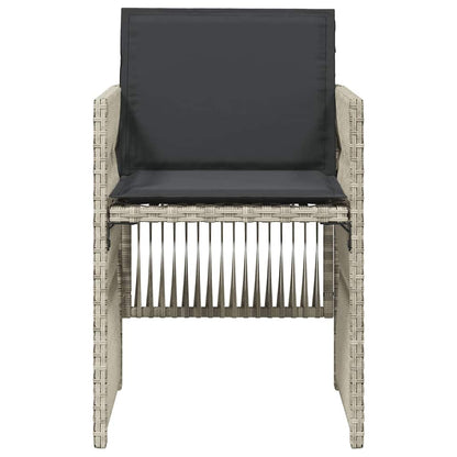 vidaXL Garden Chairs with Cushions 4 pcs Light Grey Poly Rattan