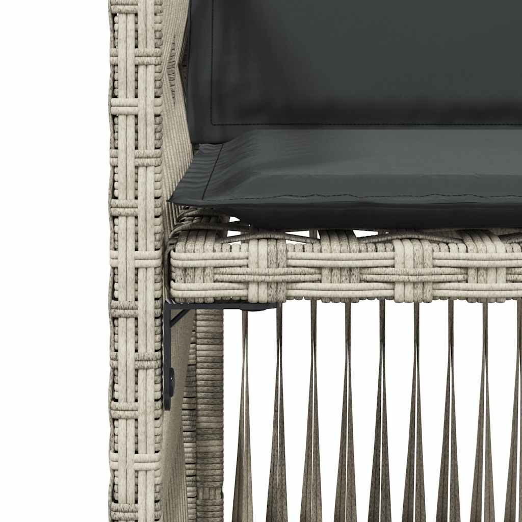vidaXL Garden Chairs with Cushions 4 pcs Light Grey Poly Rattan