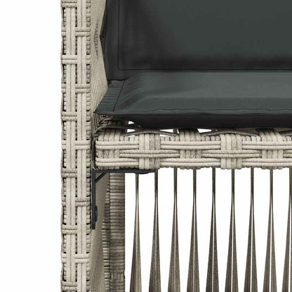vidaXL Garden Chairs with Cushions 4 pcs Light Grey Poly Rattan