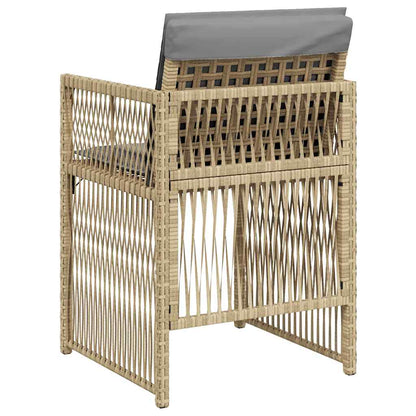 vidaXL Garden Chairs with Cushions 4 pcs Mix Beige Poly Rattan