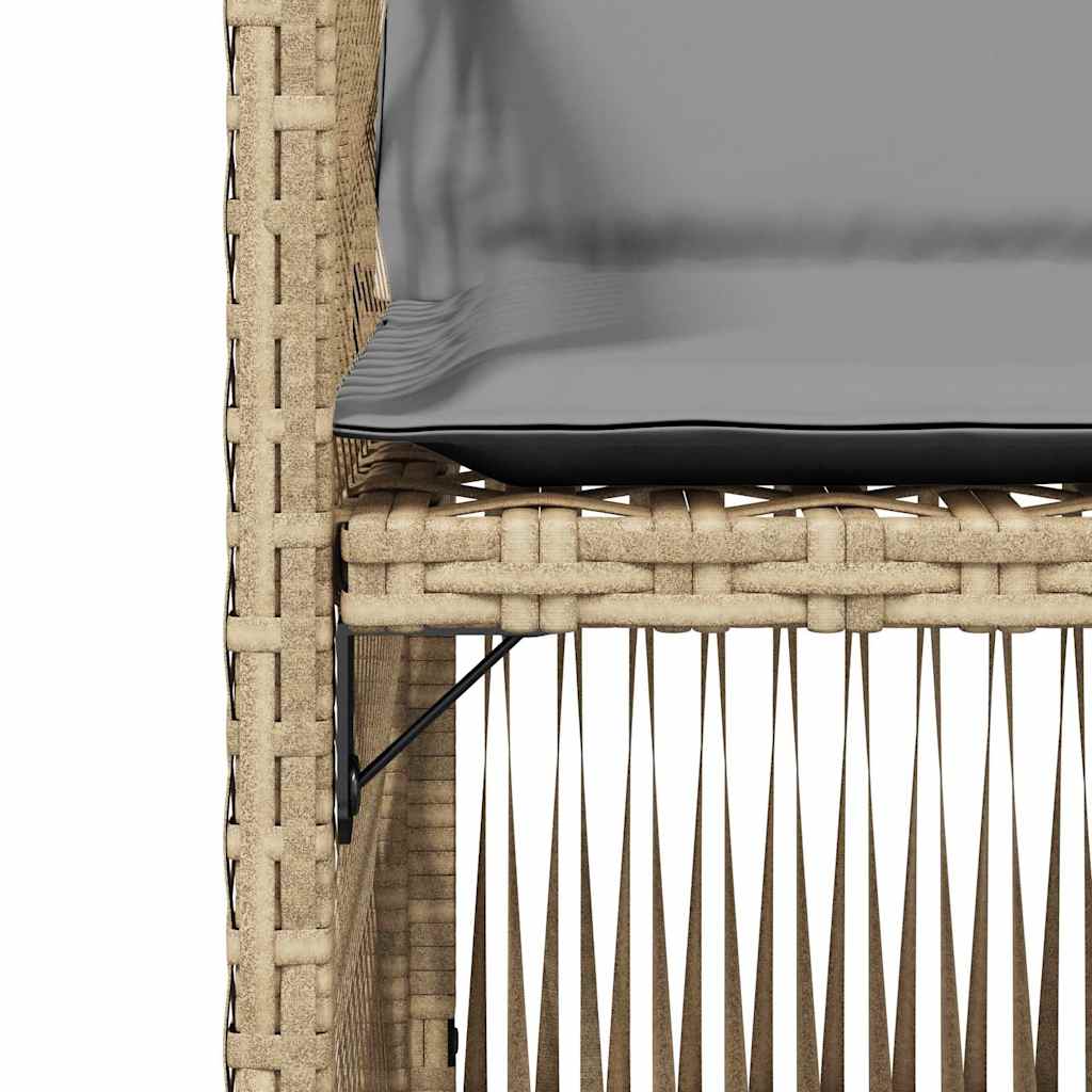 vidaXL Garden Chairs with Cushions 4 pcs Mix Beige Poly Rattan
