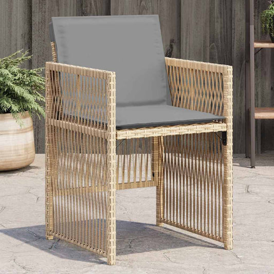 vidaXL Garden Chairs with Cushions 4 pcs Mix Beige Poly Rattan