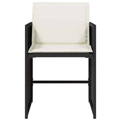 vidaXL Garden Chairs with Cushions 4 pcs Black Poly Rattan