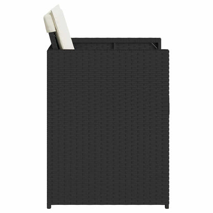 vidaXL Garden Chairs with Cushions 4 pcs Black Poly Rattan