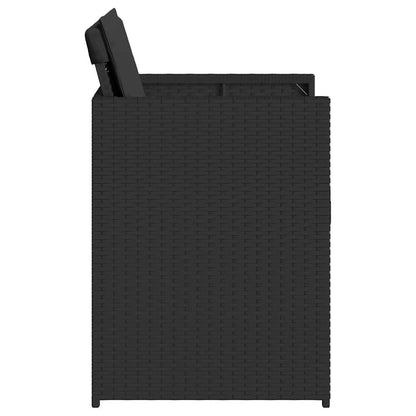 vidaXL Garden Chairs with Cushions 4 pcs Black Poly Rattan