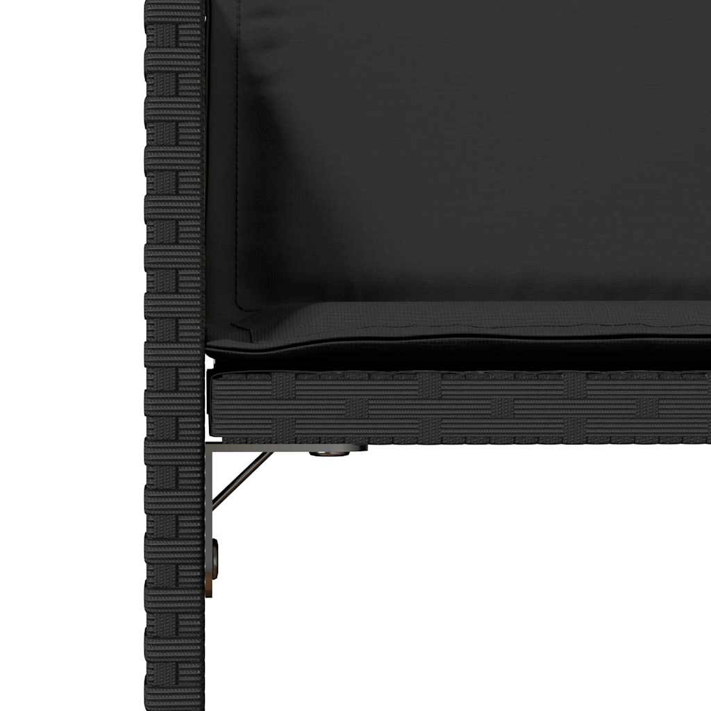 vidaXL Garden Chairs with Cushions 4 pcs Black Poly Rattan