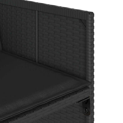 vidaXL Garden Chairs with Cushions 4 pcs Black Poly Rattan