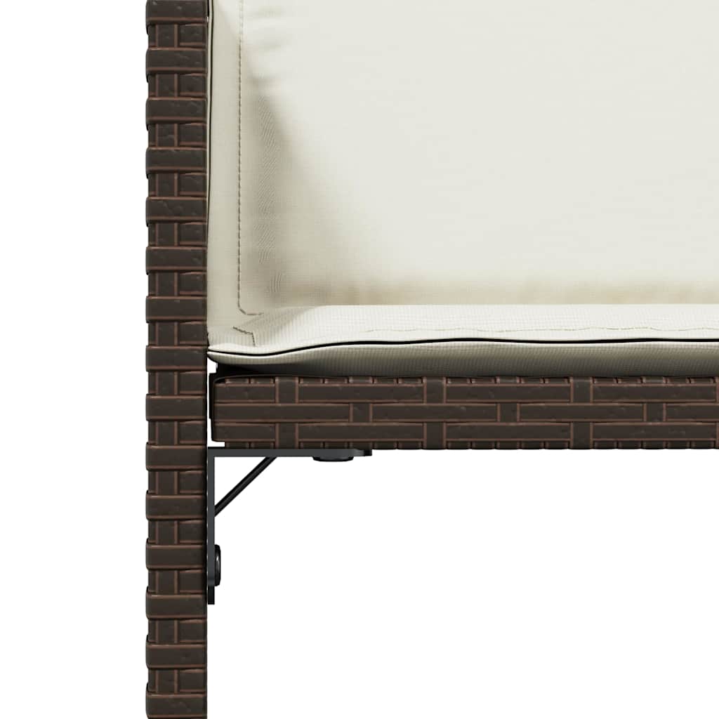 vidaXL Garden Chairs with Cushions 4 pcs Brown Poly Rattan