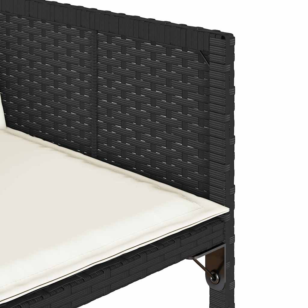 vidaXL Garden Chairs with Cushions 4 pcs Black Poly Rattan