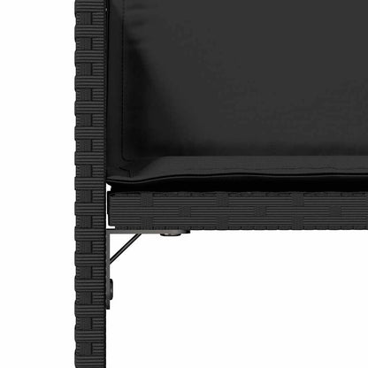 vidaXL Garden Chairs with Cushions 4 pcs Black Poly Rattan
