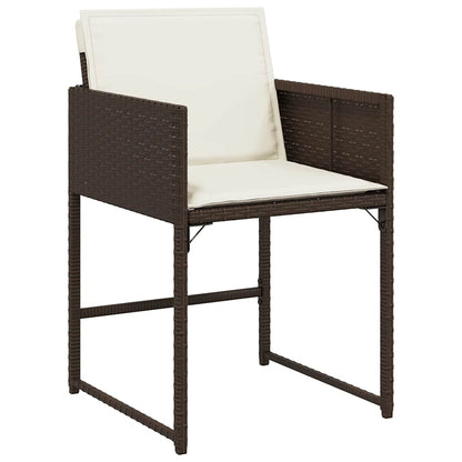 vidaXL Garden Chairs with Cushions 4 pcs Brown Poly Rattan