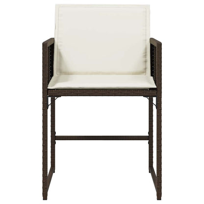 vidaXL Garden Chairs with Cushions 4 pcs Brown Poly Rattan