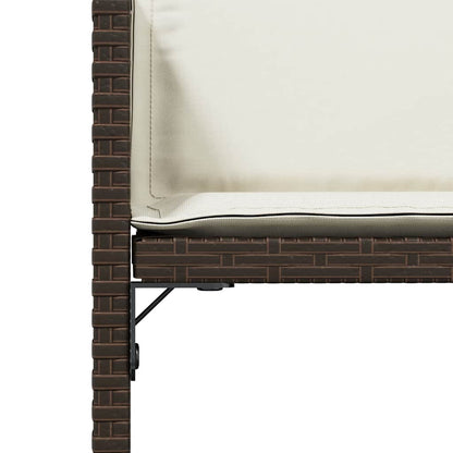 vidaXL Garden Chairs with Cushions 4 pcs Brown Poly Rattan