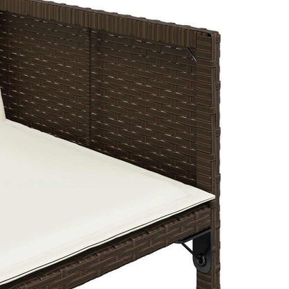 vidaXL Garden Chairs with Cushions 4 pcs Brown Poly Rattan
