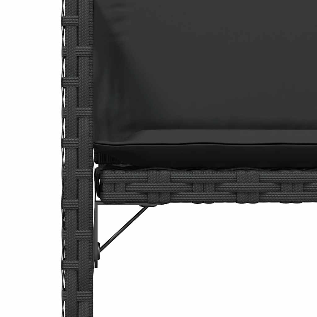 vidaXL Garden Chairs with Cushions 4 pcs Black Poly Rattan