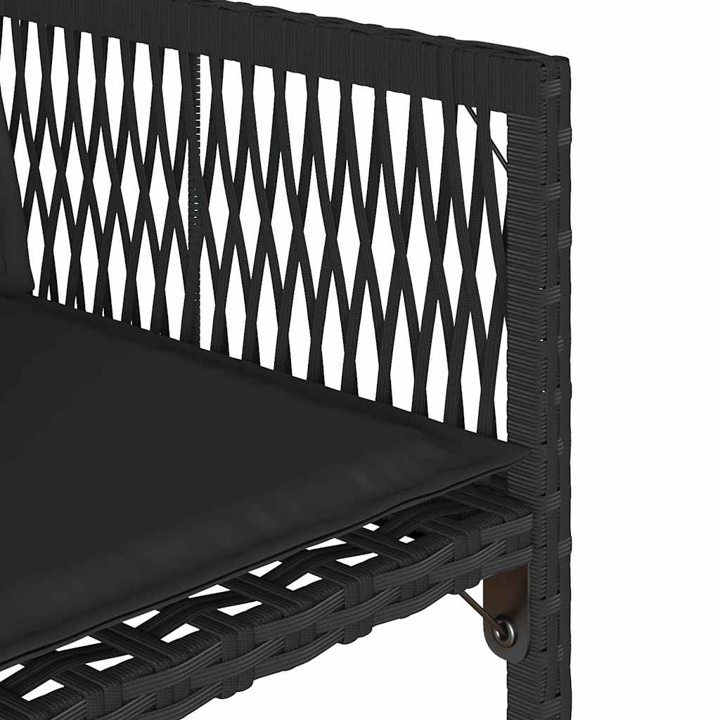 vidaXL Garden Chairs with Cushions 4 pcs Black Poly Rattan