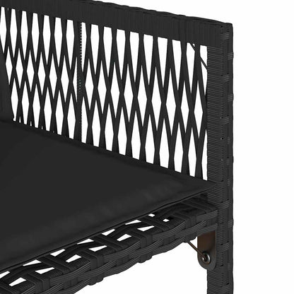vidaXL Garden Chairs with Cushions 4 pcs Black Poly Rattan