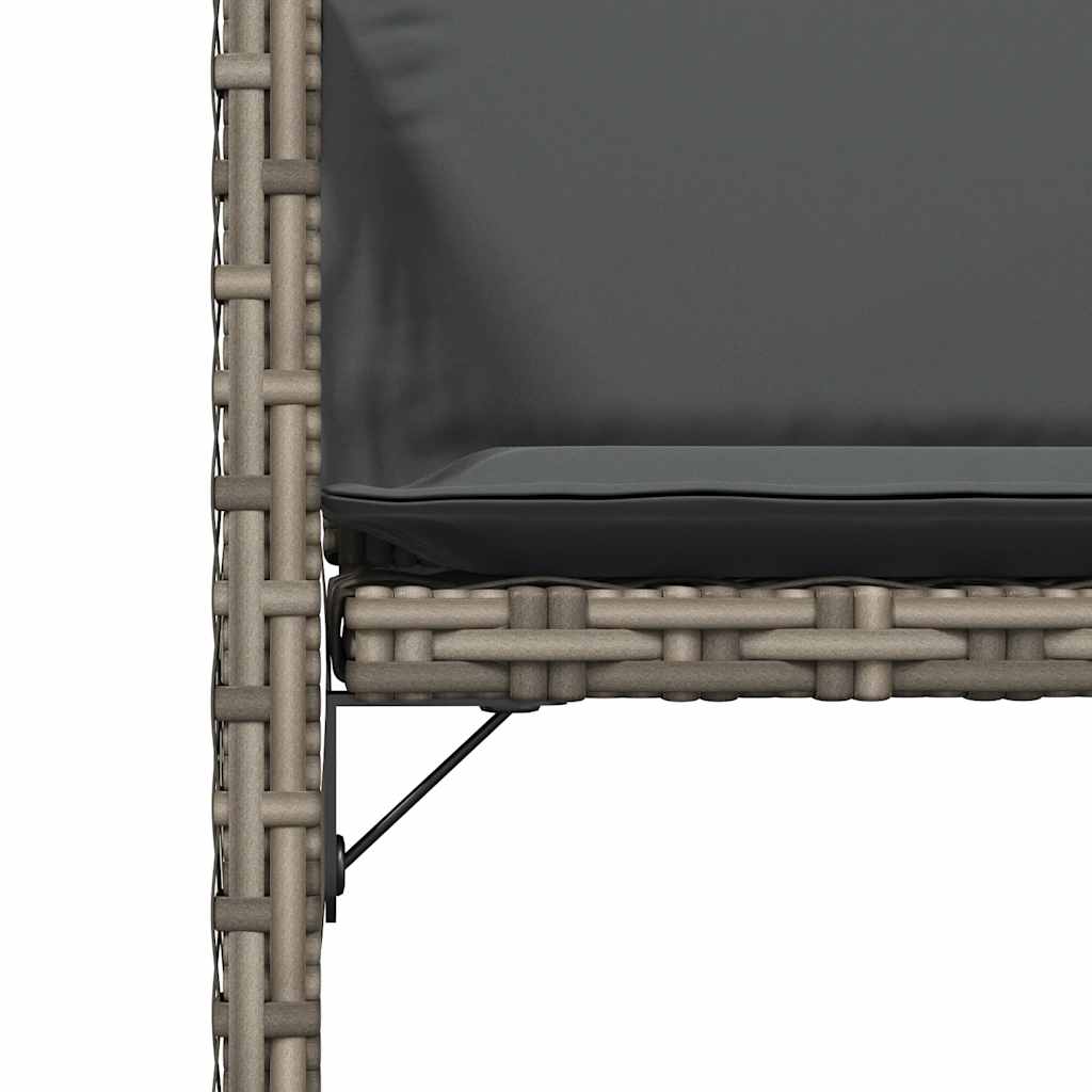 vidaXL Garden Chairs with Cushions 4 pcs Grey Poly Rattan