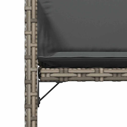 vidaXL Garden Chairs with Cushions 4 pcs Grey Poly Rattan