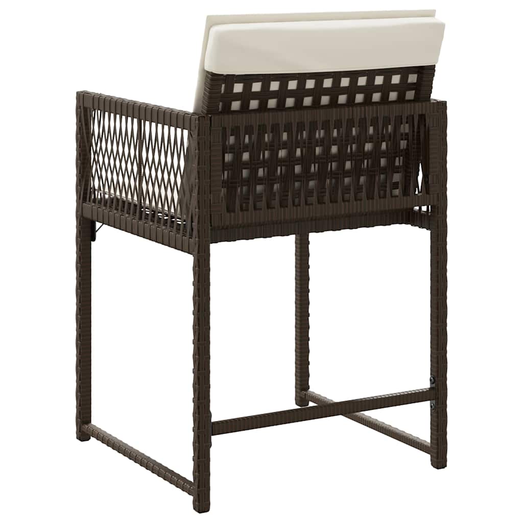 vidaXL Garden Chairs with Cushions 4 pcs Brown Poly Rattan