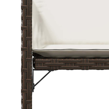 vidaXL Garden Chairs with Cushions 4 pcs Brown Poly Rattan