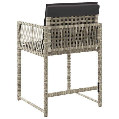 vidaXL Garden Chairs with Cushions 4 pcs Light Grey Poly Rattan